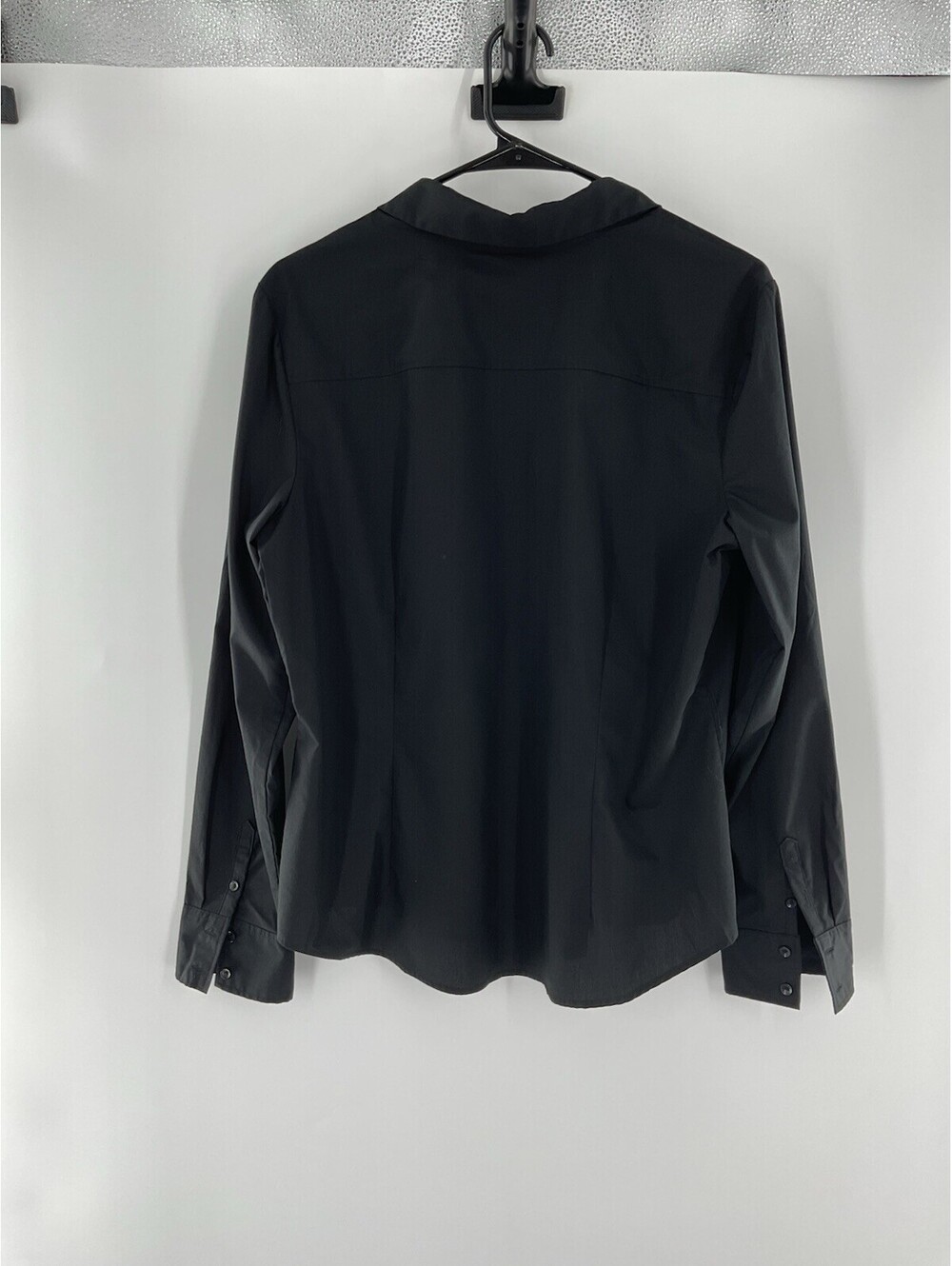 Liz Claiborne Petite PXL Black Button Up Blouse Stretch 103 - Picture 4 of 5